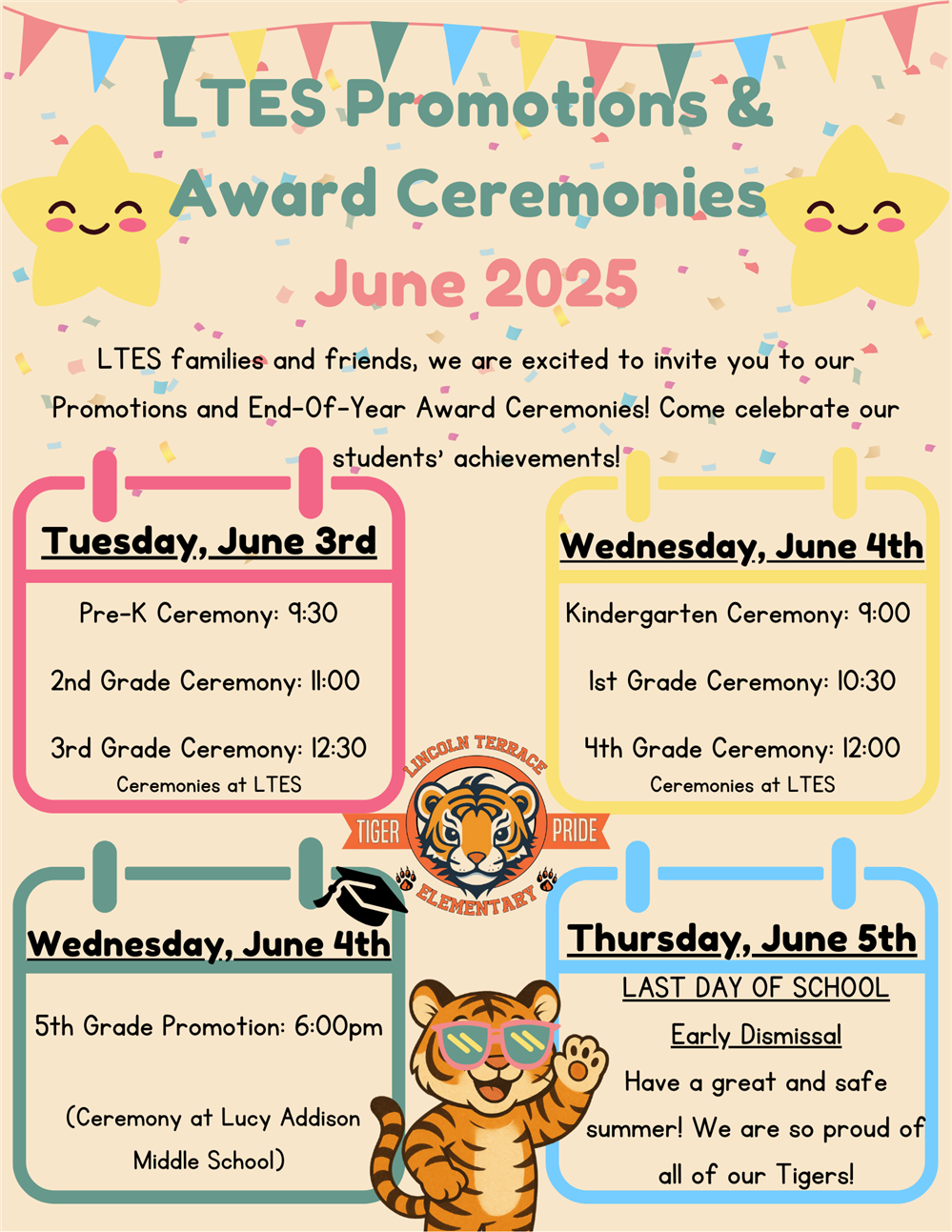   Come celebrate your students and all of their achievements from the 2024-25 school year!